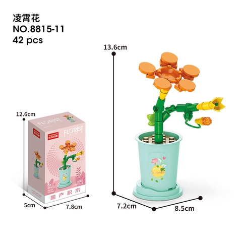 Combo 2 Bộ lắp ghép Hoa Lăng Tiêu 42pcs. SKU: LG-8815-11 (VAT 001-C2-11) - K121-T3-S11