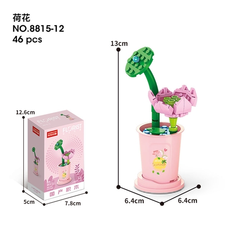 Combo 2 Bộ lắp ghép Hoa Sen 46pcs. SKU: LG-8815-12-C (VAT 001-C2-11) - K121-T3-S12