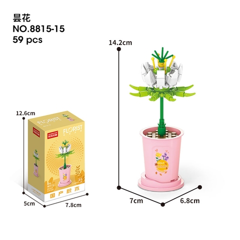 Combo 2 Bộ lắp ghép Hoa Sương Trắng 59pcs. SKU: LG-8815-15-C ( VAT 001-C2-11) - K122-T3-S3
