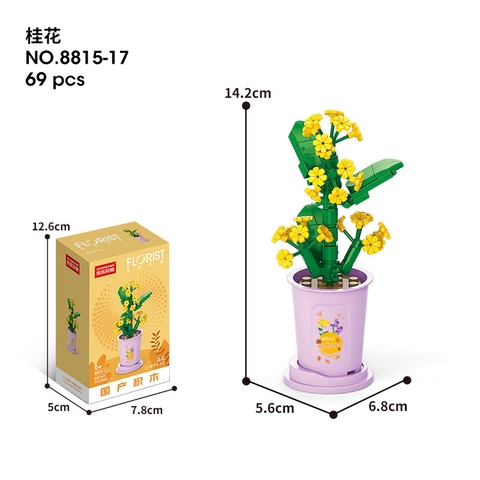 Combo 2 Bộ lắp ghép Hoa Mộc Tê Nhật 69pcs. SKU: LG-8815-17-C (VAT 001-C2-11) - K122-T3-S5