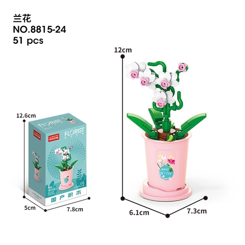 Combo 2 Bộ lắp ghép Hoa phong lan 51pcs. SKU: LG-8815-24-C (VAT 001-C2-11) - K122-T3-S12