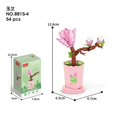 Combo 2 Bộ lắp ghép Hoa Mộc Lan 54pcs. SKU: LG-8815-4-C (VAT 001-C2-11) - K121-T3-S4