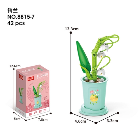 Combo 2 Bộ lắp ghép Hoa Linh Lan 42pcs. SKU: LG-8815-7-C (VAT 001-C2-11) - K121-T3-S7