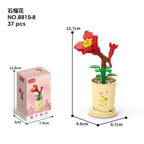 Combo 2 Bộ lắp ghép Hoa Lựu 37pcs. SKU: LG-8815-8 (VAT 001-C2-11) - K121-T3-S8