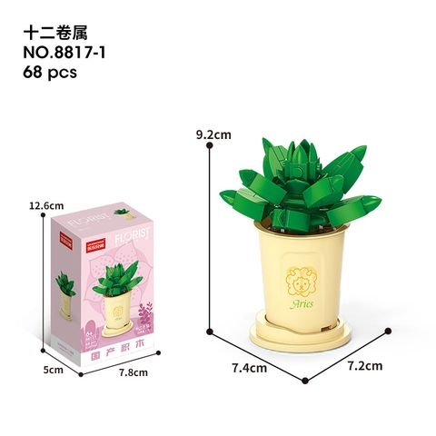 Combo 2 Bộ lắp ghép Hoa- Cung Bạch Dương 68pcs. SKU: LG-8817-1 (VAT 001-C2-11) - K131-T3-S1