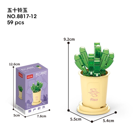 Combo 2 Bộ lắp ghép Hoa- Cung Song Ngư 59pcs. SKU: LG-8817-12-C (VAT 001-C2-11) - K131-T3-S12
