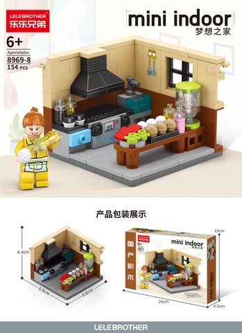 Bộ Lắp Ghép Mô Hình Phòng Bếp 154pcs. SKU: LG-8969-8 (VAT 001-12-30) - K111-T2-S8