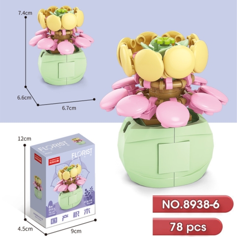 Bộ lắp ghép Hoa 78pcs . SKU: LG-8938-6 ( VAT 001-06-11 ) K118-T1-S6