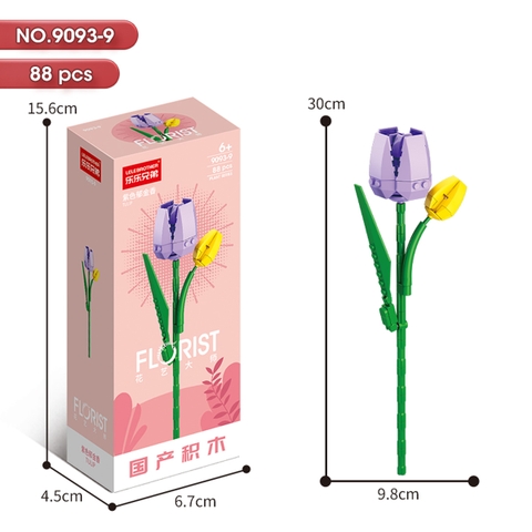 Bộ Lắp Ghép Cành Hoa Tulip 88pcs. SKU: LG-9093-9 (VAT 001-06-11) - K110-T1-S9