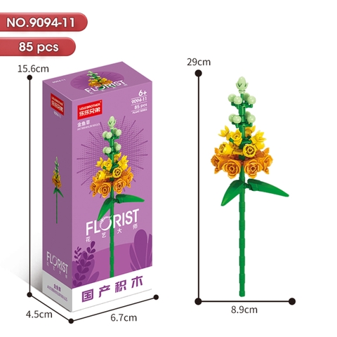 Bộ Lắp Ghép Cành Hoa Mõm Sói 85pcs. SKU: LG-9094-11 (VAT 001-06-11) - K136-T4-S11