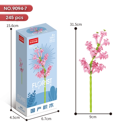 Bộ Lắp Ghép Cành Hoa Lục Bình Hồng 245pcs. SKU: LG-9094-7 (VAT 001-06-11) - K136-T4-S7
