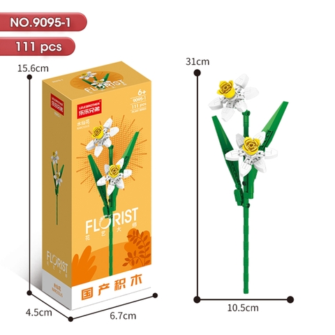 Bộ Lắp Ghép Cành Hoa Thuỷ Tiên 111pcs. SKU: LG-9095-1 (VAT 001-06-11) - K111-T3-S1