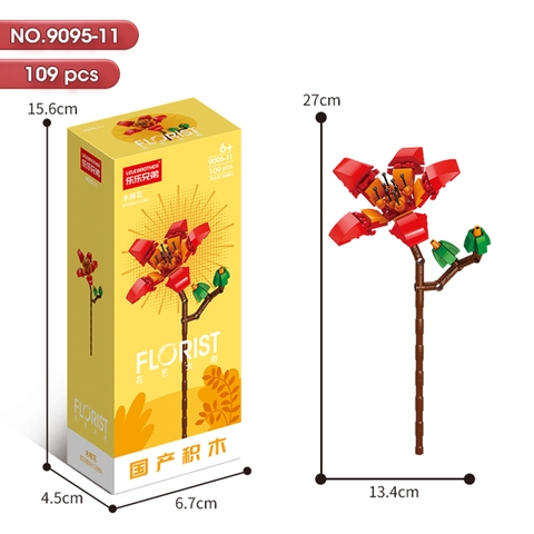 Bộ Lắp Ghép Cành Hoa Bông Gòn 109pcs. SKU: LG-9095-11 (VAT 001-06-11) - K111-T3-S11