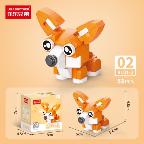 Combo 5 Bộ Lắp Ghép Mô Hình Động Vật 51pcs. SKU: LG-9101-2 ( VAT 001-C5-11 ) K135-T1-S2