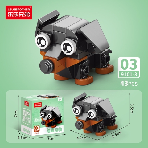 Combo 5 Bộ Lắp Ghép Mô Hình Động Vật 43pcs. SKU: LG-9101-3 ( VAT 001-C5-11 ) K135-T1-S3