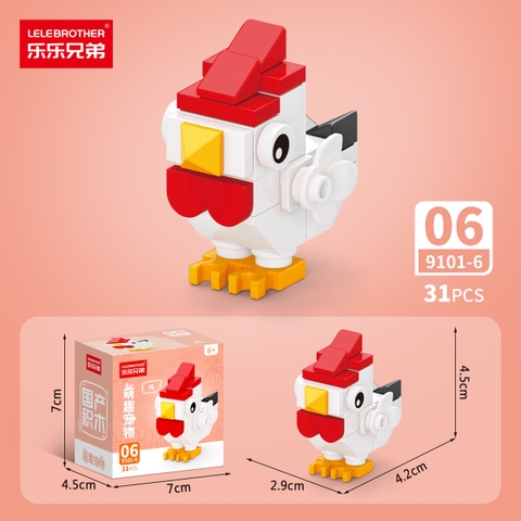 Combo 5 Bộ Lắp Ghép Mô Hình Động Vật 31pcs. SKU: LG-9101-6-C ( VAT 001-C5-11 ) K135-T1-S6