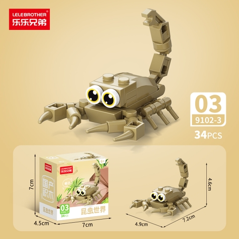 Combo 5 Bộ Lắp Ghép Mô Hình Côn Trùng 34pcs. SKU: LG-9102-3 ( VAT 001-C5-11 ) - K136-T2-S13