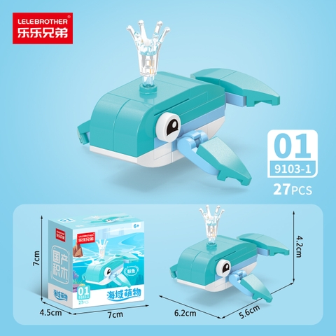 Combo 5 Bộ Lắp Ghép Mô Hình Động Vật Dưới Biển 27pcs. SKU: LG-9103-1-C ( VAT 001-C5-11 ) K135-T3-S1