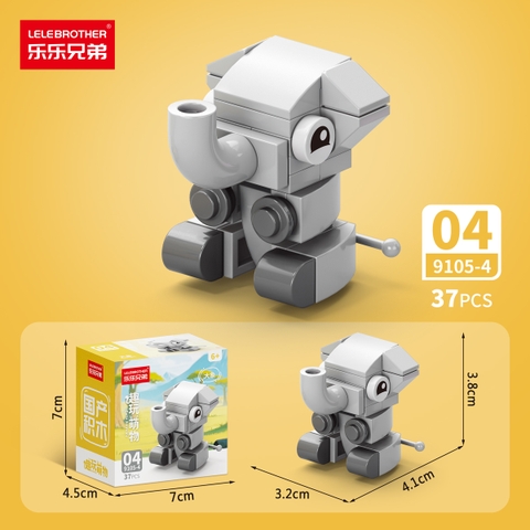 Combo 5 Bộ Lắp Ghép Mô Hình Động Vật 37pcs. SKU: LG-9105-4-C ( VAT 001-C5-11 ) K133-T2-S4