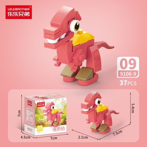 Combo 5 Bộ Lắp Ghép Mô Hình Khủng Long 37pcs. SKU: LG-9106-9-C ( VAT 001-C5-11 ) - K135-T1-S16