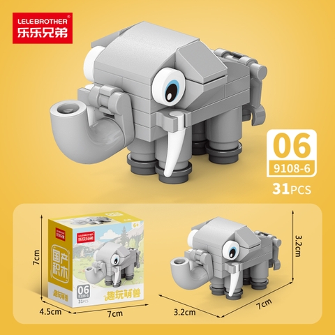 Combo 5 Bộ Lắp Ghép Mô Hình Động Vật 31pcs. SKU: LG-9108-6-C ( VAT 001-C5-11 ) - K136-T3-S6