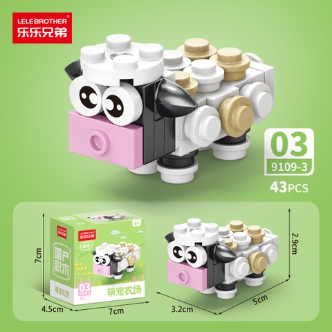 Combo 5 Bộ Lắp Ghép Mô Hình Động Vật 43pcs. SKU: LG-9109-3-C ( VAT 001-C5-11 ) - K135-T2-S3