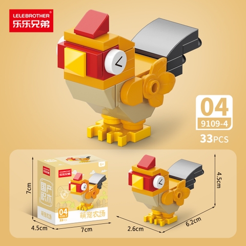 Combo 5 Bộ Lắp Ghép Mô Hình Động Vật 33pcs. SKU: LG-9109-4-C ( VAT 001-C5-11 ) - K135-T2-S4