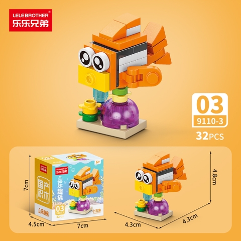 Combo 5 Bộ Lắp Ghép Mô Hình Động Vật Dưới Biển 32pcs. SKU: LG-9110-3-C ( VAT 001-C5-11 ) K136-T3-S13