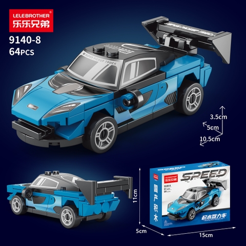 Lắp Ghép  Xe Đua Màu Xanh biển 64 PCS - SKU LG-9140-8 - (VAT 001-07-11) - K123-T2-S8