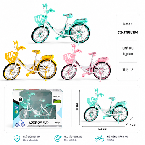 Xe đạp trẻ con hợp kim tỉ lệ 1:8 - SKU : oto-XYB2019-1 ( VAT :103-04-60 )