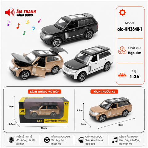Xe thể thao nhiều kiểu dáng ( Có Đèn , Có Nhạc ) . Chất liệu hợp kim , tỉ lệ 1:36 - SKU : oto-HN3648-1 - ( VAT : 103-01-35 )