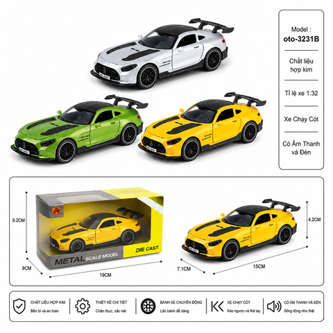 Mô Hình xe oto Mercedes-AMG GT hợp kim , tỉ lệ 1:32 - Dài 15cm - rộng 7.1cm - cao 4.2cm - SKU : oto-3231B - ( Vat : 002-05-60 !!! )