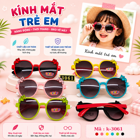 Kính mắt trẻ em dễ thương - SKU :  K-3061 - (VAT: 2012-01-6 ) - K1-T4-S10