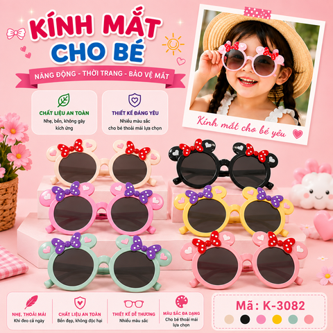 Kính mắt trẻ em dễ thương - SKU :  K-3082 - (VAT: 2012-01-6) - K1-T3-S12
