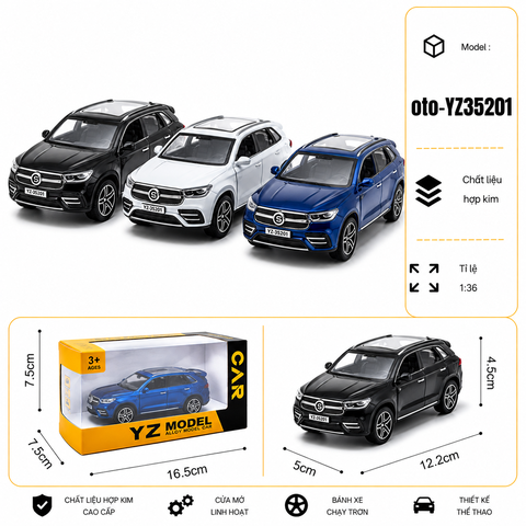 Xe thể thao nhiều màu sắc chất liệu hợp kim , tỉ lệ 1:36 : SKU : oto-YZ35201 ( Vat : 103-01-35 )