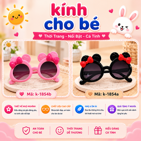 Kính mắt trẻ em dễ thương - SKU :  K-1854 - (VAT: 012-01-13*)