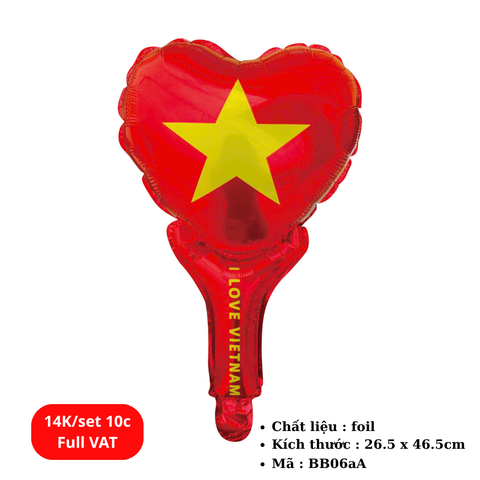 Set 10 Bóng bay cầm tay cờ đỏ sao vàng - SKU : BB06aA - (VAT : 011-02-8) - K17-T1-S7