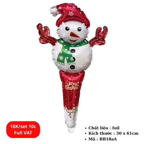 Set 10 Bóng bay cầm tay chủ đề giáng sinh - SKU : BB18aA - (VAT: 011-02-10) - K2-T3-S10