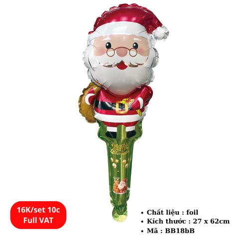 Set 10 Bóng bay cầm tay chủ đề giáng sinh - SKU : BB18bB - (VAT: 011-02-10) - K2-T3-S11