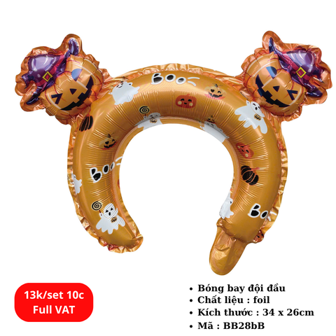 Set 10 Bóng bay đội đầu chủ đề HLW - SKU : BB28bB - (VAT: 011-01-7) - K16-T1-S8