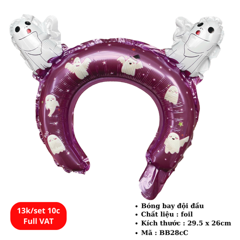 Set 10 Bóng bay đội đầu chủ đề HLW - SKU : BB28cC - (VAT: 011-01-7) - K17-T1-S5
