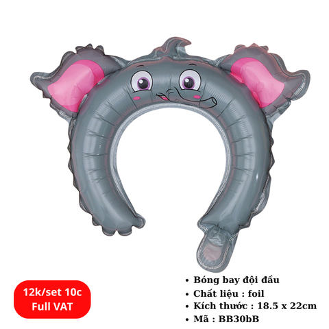 Set 10 Bóng bay đội đầu hình thú dễ thương cho bé -SKU : BB30bB - (VAT: 011-01-7) - K15-T1-S6