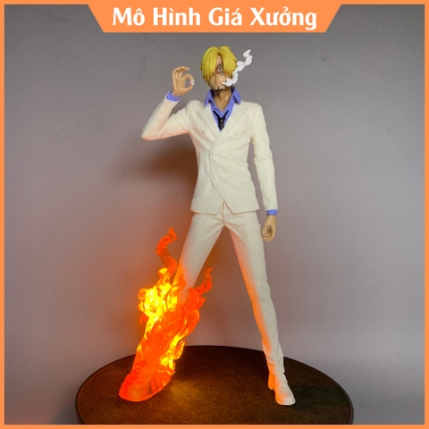 Mô hình đồ chơi - Sanji áo trắng đứng hút thuốc chế led hàng siêu đẹp - One Piece