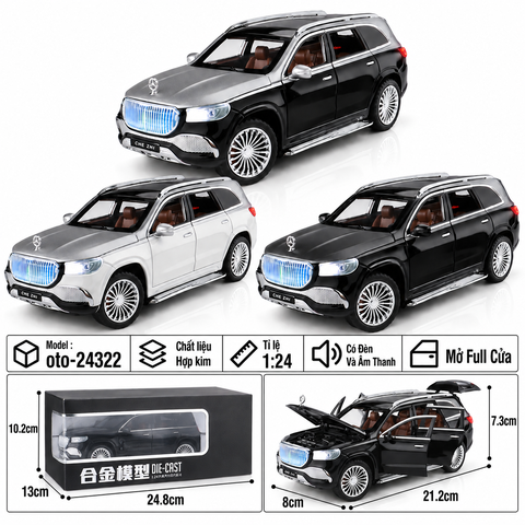 Xe thể thao tỉ lệ 1:24 - chất liệu bằng hợp kim - Có đèn và âm thanh Tính năng mở full cửa - SKU : oto-24322 ( VAT : 103-01-190 )