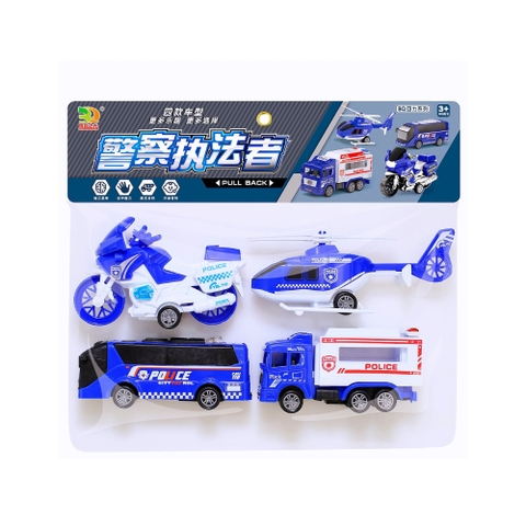 Đồ Chơi Trẻ Em bộ 4 xe police - Dài 12cm - 1 Túi Có 4 xe - nặng 180gram - Bọc Túi - SKU : DC4 - ( VAT : DC3 ) K147-T2-S2