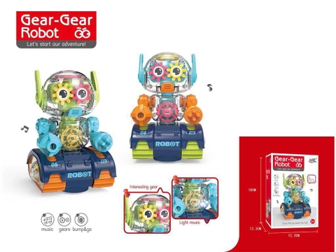 Đồ chơi robot điện đa năng trong suốt kèm nhạc , đèn ( ko bao gồm 3 pin AA ). SKU: DD2401074 ( VAT 008-08-60) K129-T2-S14,15