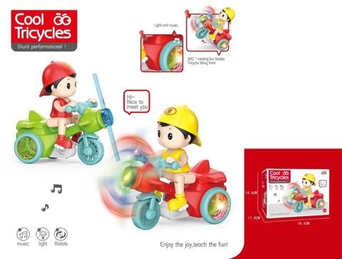 Đồ chơi xe 3 bánh biểu diễn có nhạc và đèn ( ko bao gồm 3 pin AA). SKU: DD2504124 ( VAT 008-01-60) K128-T2-S5,S6