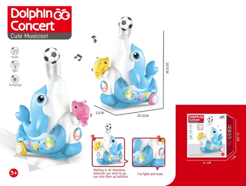 Đồ chơi buổi hoà nhạc cá heo có đèn , nhạc, thổi bóng  ( ko bao gồm 3 pin AA). SKU: DD2507143 ( VAT 008-05-60 ) - K131-T2-S5-6