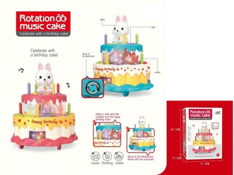 Đồ chơi bánh sinh nhật thỏ đáng yêu kèm nhạc và đèn ( ko bao gồm 3 pin AA). SKU: DD2509075 ( VAT 008-12-60 ) - K128-T2-S1-S2