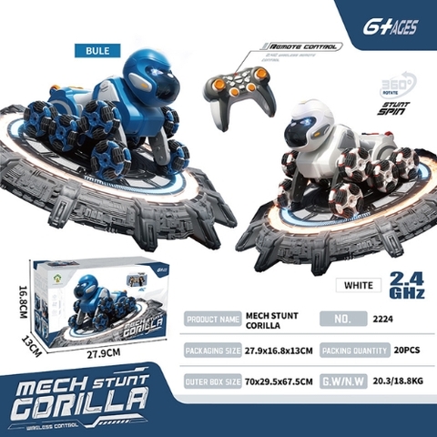 Đồ Chơi Điều Khiển Chú Khỉ Máy Biểu Diễn 8 Bánh - SKU: DK-2224 ( VAT 009-03-200 )- T1-K3-T3-S8